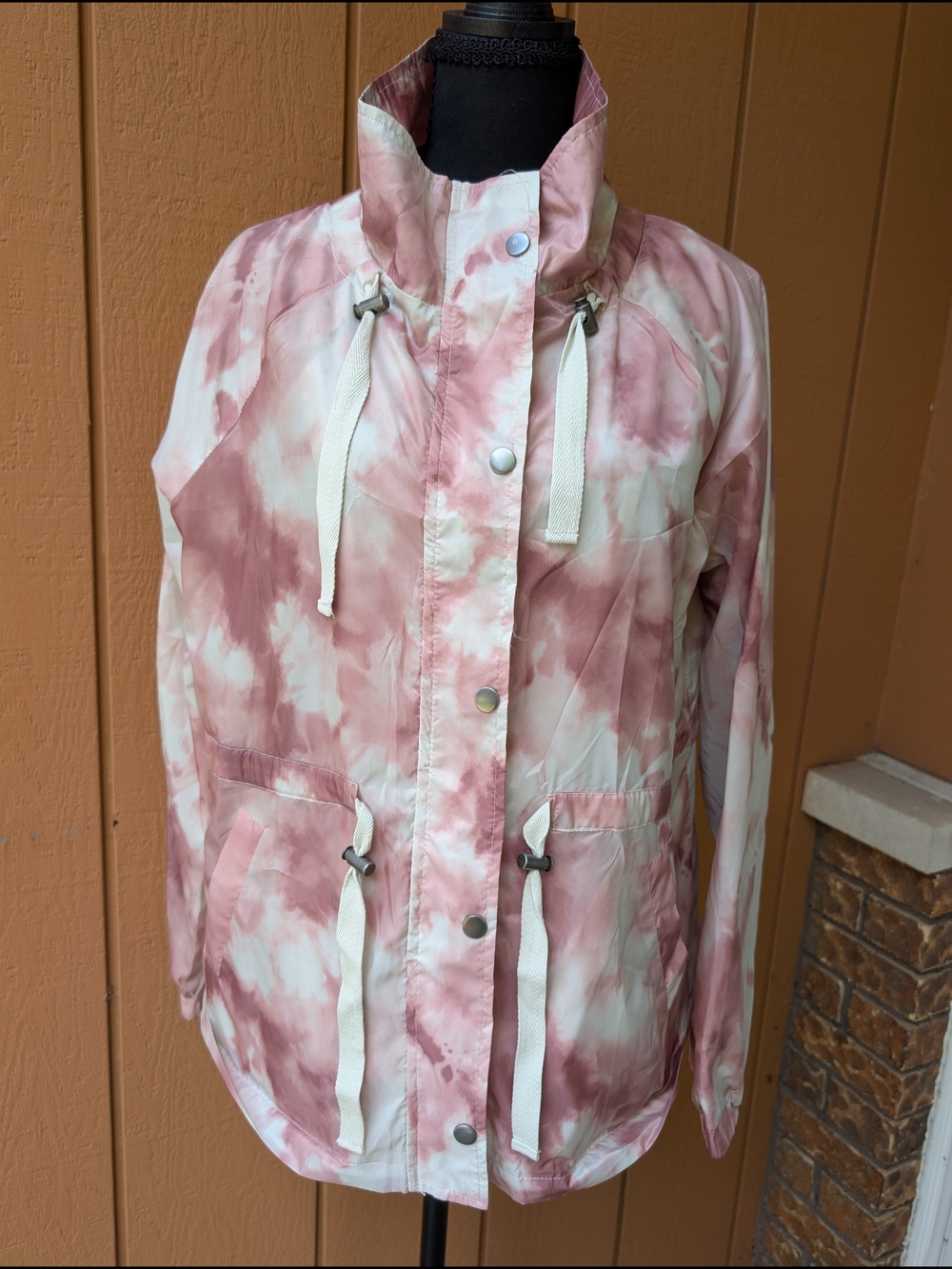 Maurices Pink Tie-Dye Utility Anorak Jacket Spring Coat Size Small NWT